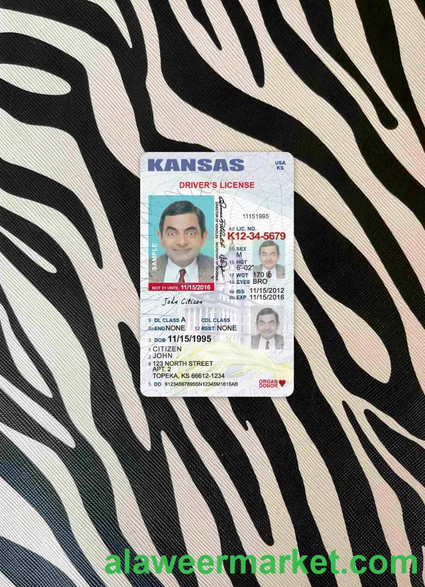 USA Kansas driving license under 21 photolook FRONT